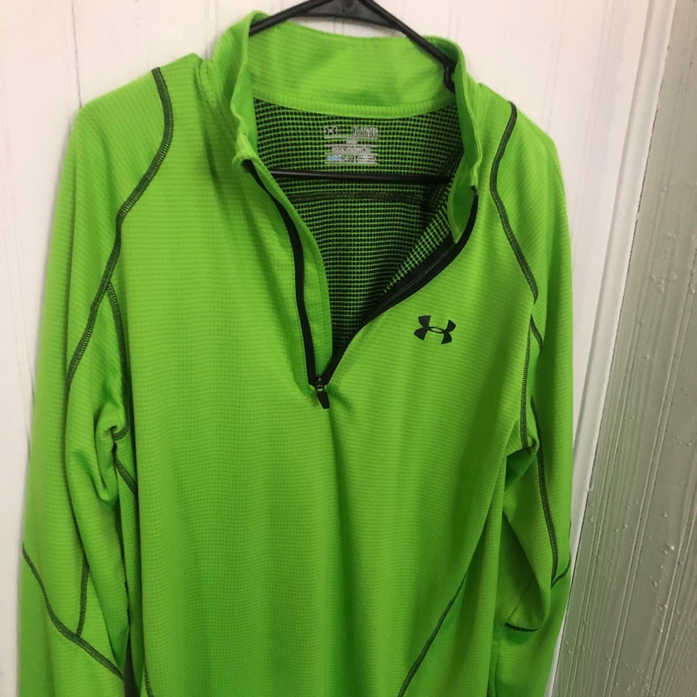 Men's Under Armour Green XL Fitted Pullover Athletic Training 1/4 Zip